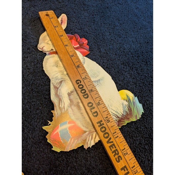 1958 Easter Bunny Chick‎ Easter Eggs Purple Flowers Die Cut Lot 4 Grannycore - Picture 5 of 5